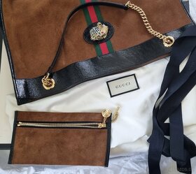 Kabelka Gucci Rajah  suede Tote bag brown - 2