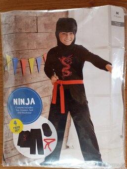 Kostým na maškarní karneval - NINJA - vel. 134 - 2