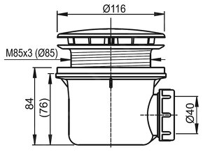 RAVAK Vaničkový sifon Standard 90 X01314 (13ks - cena/ks) - 2