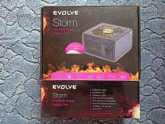 nepoužitý PC zdroj 700W EVOLVEO Storm, 80+, akt. PFS, 14 cm - 2