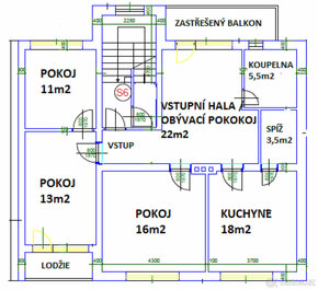 Pronájem bytu v RD 4+1, 90m2 - 2