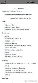 Prodám tv LG stav starší ale fungční (81cm) - 2