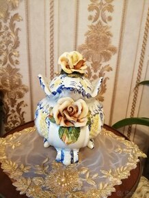 Starožitna porcelánová 2 dílna mísa, šperkovnice. Signováno. - 2