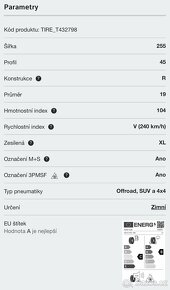 Nové zimní pneumatiky NOKIAN Snowproof  255/45 R19 - 2