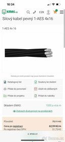 Silovy kabel AES (AEKS) 4x16 samonosný - 2