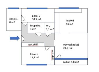 Prodám byt 4+1+L+G v OV, 3.NP bez výtahu, po rekonstrukci - 2