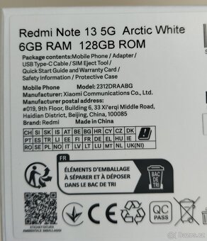 Nový Redmi Note 13 (5G), 6/128 GB Arctic White - 2