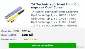 TA Technix zadní tlumiče Opel Corsa C - 2