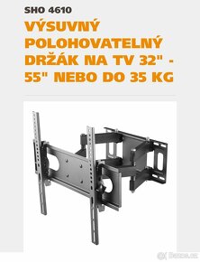 Výsuvný polohovatelný držák na TV 32" - 55" nebo do 35 kg - 2