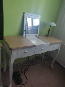 Stůl dřevěný bílý retro - 2