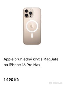 Original Apple průhledný kryt s MagSafe na iPhone 16 Pro Max - 2