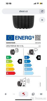 Zánovní Letní pneu 205/45/18 Goodyear F1 4x7mm dezén - 2