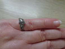 Ag prsten s Marcasity lístečky - 2