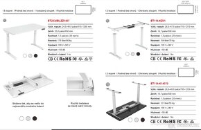 výškově nastavitelný stůl-  podnože bez desky - nové - 2
