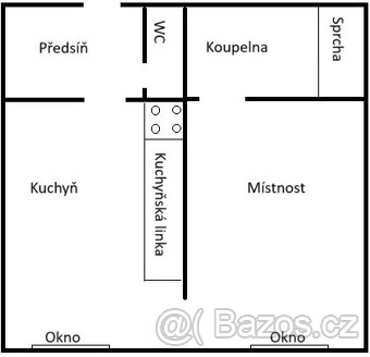 Pronájem 1+1 40m2, Hostomice, po rekonstrukci - 2