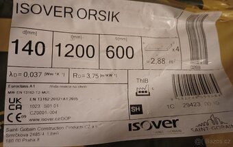 Tepelná izolace ISOVER ORSIK 140 mm (2,88 m2/bal.)

 - 2