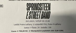 Prodám lístek na koncert Bruce Springsteen Praha 28.5.2024 - 2