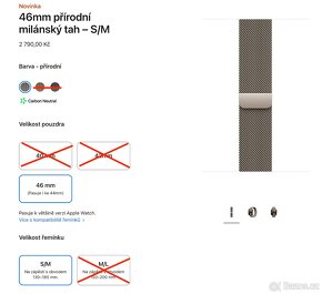 Apple přírodní milánský tah – S/M ( 44mm, 45mm, 46mm a 49mm) - 2