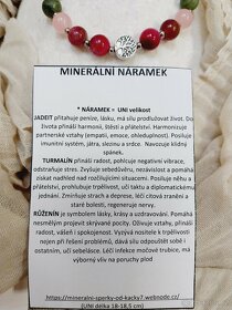 Minerální náramek (Jadeit, Turmalín, Růženín) - 2