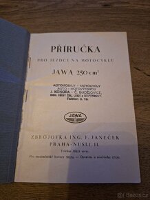 Jawa 250 Janeček předválečná příručka - 2