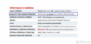 iPhone 15 Pro Max 1TB 1 TB černý  NOVÝ NEROZBALENÝ - 2