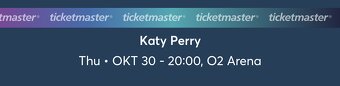 Katy Perry eTicket Praha 30. října 2025 Eternity stání - 2