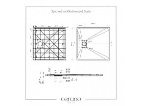 CERANO - Sprchová vanička čtvercová Gusto 90x90cm - 2