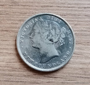 Kanada stříbro 20 Cents 1865 Newfoundland stříbrná mince - 2