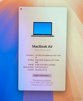 MacBook Air 13” 2018 /8GB RAM/i5/128GB SSD/ Záruka - 2