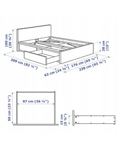 Manželská postel IKEA bílá - 2