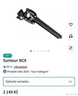 Odpružená sedlovka Suntour NCX 30,9 x 350mm Nová - 2