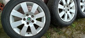 Alu kola R16 5x112 originál Škoda + zimní pneu - 2