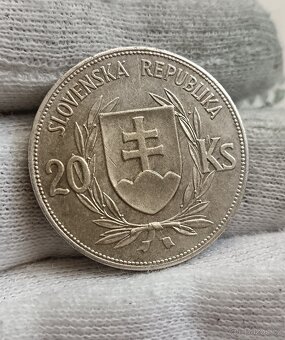 20ks Tiso 1939 Stříbrná mince Slovenský Štát... - 2