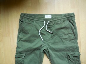 pánské Pier.One khaki kalhoty joggers guma elast. 36/L-XL - 2