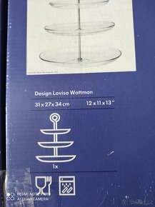 IKEA skleněný tříposchoďový talíř osa chrom - 2