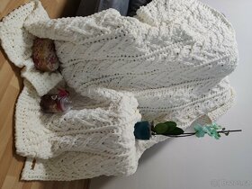 Pletená deka pro dospělé smetanová - 2