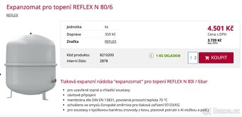 Expanzní tlaková nádrž REFLEX 80 litrů - 2