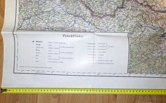 Velká mapa Československa z roku 1947. - 2