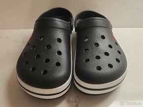 Crocs Bayaband Clogs Mens 9/W 11 Black White Slip On Shoes - 2