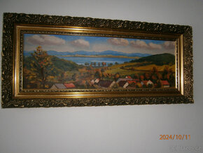 obraz Kovčínský rybník,rozměr 105x47 cm s rámem - 2