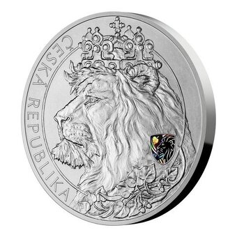 Stříbrná mince 10 Oz Český lev s hologramem 2021 - 2