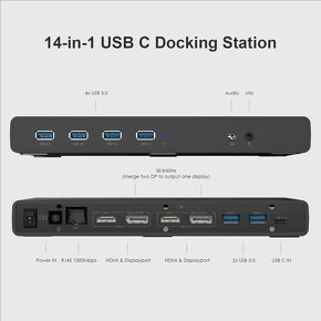 Dokovací stanice pro notebooky WAVLINK USB 3.0 a USB-C Dual - 2