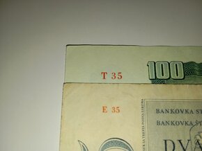 VZÁCNĚJŠÍ BANKOVKY 25 A 100 KČS, 1961, NEPERFOROVANÉ - 2