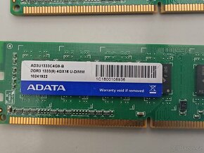 RAM ADATA DDR3 4GB 1333MHz CL9 - 8ks - 2