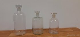 lékárenské láhve 3 ks, čiré sklo, v.35, 27, 21 cm - 2