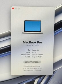 ŮPLNĚ NOVÝ MacBook Pro M1 2020/16GB RAM/M1/256GB SSD/ Záruka - 2