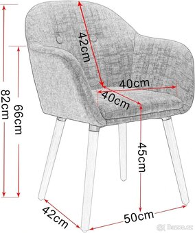 WOLTU 1x jídelní židle Židle do obývacího pokoje - 2