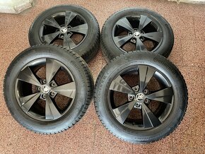 Originalní ALU kola Škoda 5x112 r16 zimní pneu 6,5mm - 2