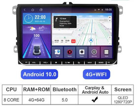 2 Din autorádio Isudar do koncernu 9´´ Android 4GB ram + 64G - 2