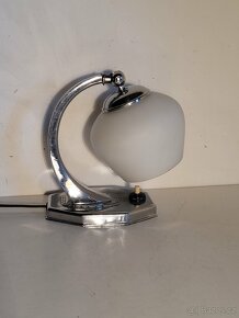 Art Deco lampička z niklované mosazi, stolní lampa - 2